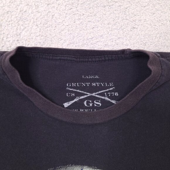 Grunt Style Skull Mens‎ T-Shirt Large American Flag Defend Beard Patriot - Picture 5 of 12